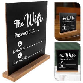 BESTYASH Rustic Wooden WiFi Password Sign with Writable for Easy Guest Network Access and Home Decor