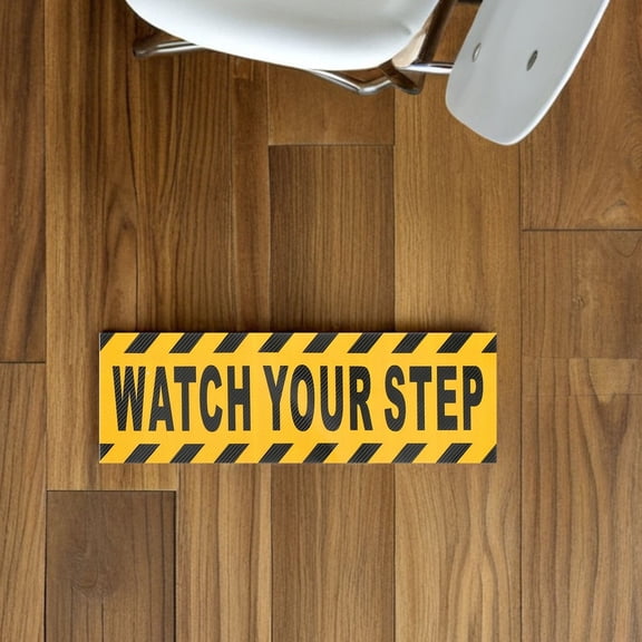 BESTYASH Safety Stickers Anti Slip Floor Stickers Yellow PVC Warning Sign 1Pcs