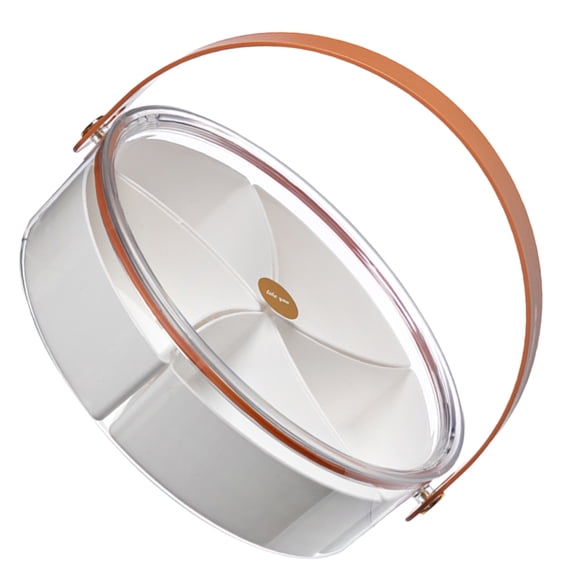 BESTYASH Sealed Storage Snack Serving Tray with Lid Divided Serving Dish White 1Set