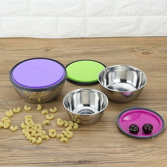 BESTYASH Set of 3 Lightweight Stainless Steel Food Storage Containers with Nesting Design for Space-Saving Kitchen Organization