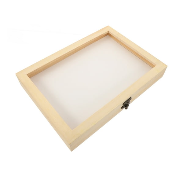 BESTYASH Yellow PVC Shadow Glass Display Box with Light, Preservation Showcase for Home Decor, 1 Set