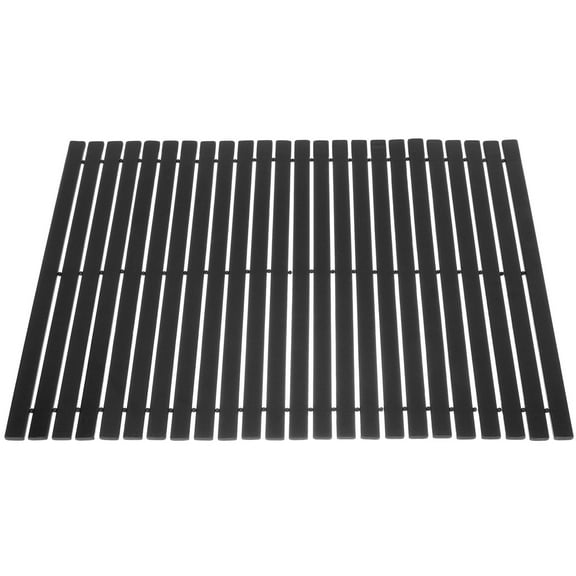 BESTYASH Shower Bamboo Mat Non-Slip Black Bathroom Floor Mat 1Pcs