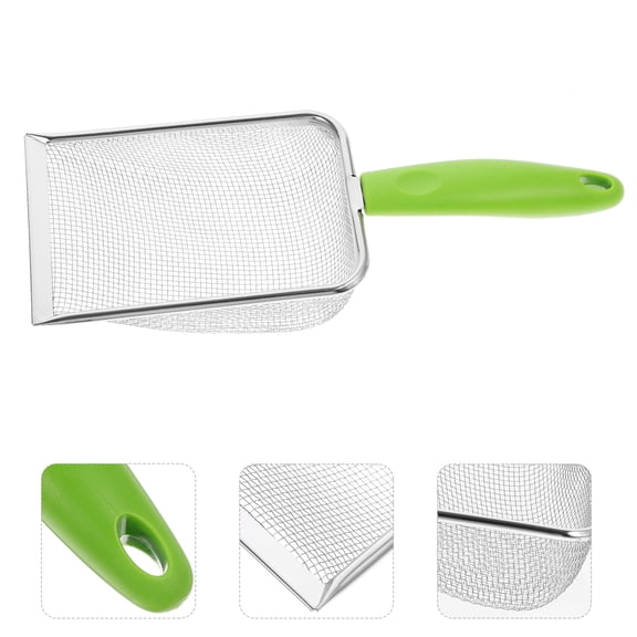 BESTYASH Stainless Steel Beach Shovel with Green PP Handle for Sand, Shell Collection and Outdoor Use