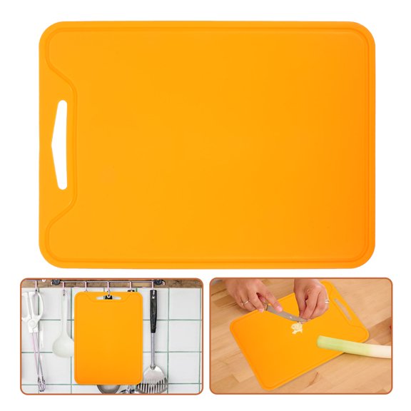 BESTYASH Silicone Cutting Board Orange Foldable Portable Chopping Board with Anti Skid Design for Home
