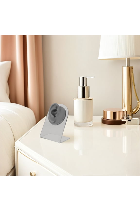 Silicone Ear Display Stand Light Grey Artificial Ear Model for Jewelry and Piercing