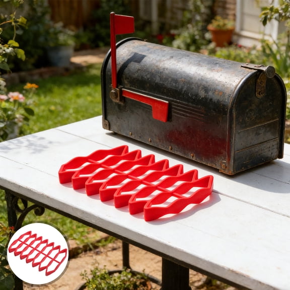 BESTYASH Red Silicone Mailbox Tray Insert with Anti Splash Waterproof Liner for Universal Mailbox Protection