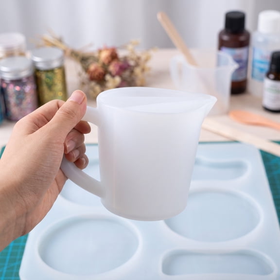 BESTYASH Silicone Split Cup Three Chamber Measuring Cup with Handle 500ml