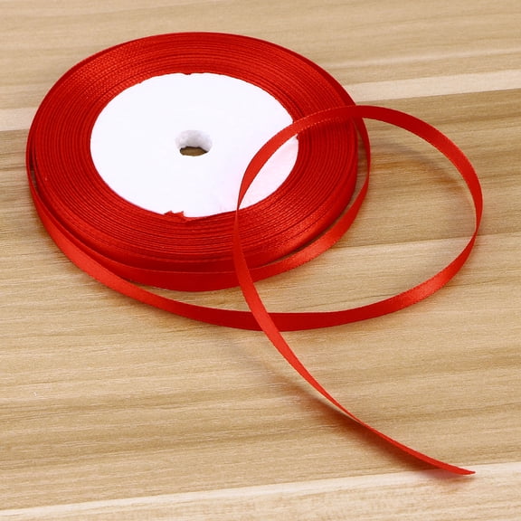 BESTYASH Silk Ribbon Roll Red for Crafting Sewing Floral Design and Holiday Decoration