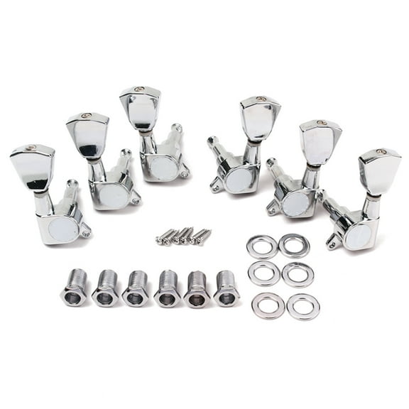 BESTYASH Silver Banjo Machine Head Tuning Peg Set for Guitar Accessories Durable Steel String Use