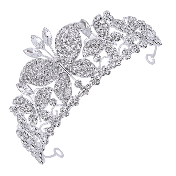 BESTYASH Butterfly Rhinestone Bridal Headpiece for Weddings, Parties, Proms, and Formal Occasions