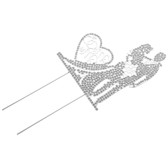 BESTYASH Silver Mr Picks Wedding Cake Decor with Couple Shape for Elegant Party Decorations