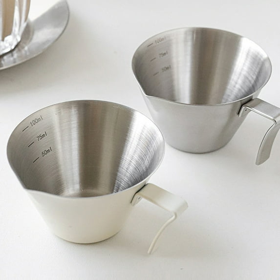 BESTYASH Simple Elegant Stainless Steel Espresso Cup with Handle for Perfect Coffee Shots