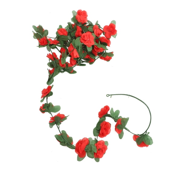 BESTYASH Simulation Rose Garland Red Artificial Flower Vine for Door and Party Decor