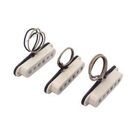 BESTYASH Single Coil Electric Guitar Pickup Set with White ABS Bobbin and Glossy Finish for Enhanced Sound