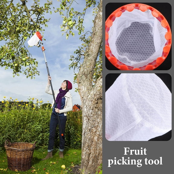 BESTYASH Portable Orange Fruit Picker Basket for Garden Fruit Picking Compatible with Telescopic Poles