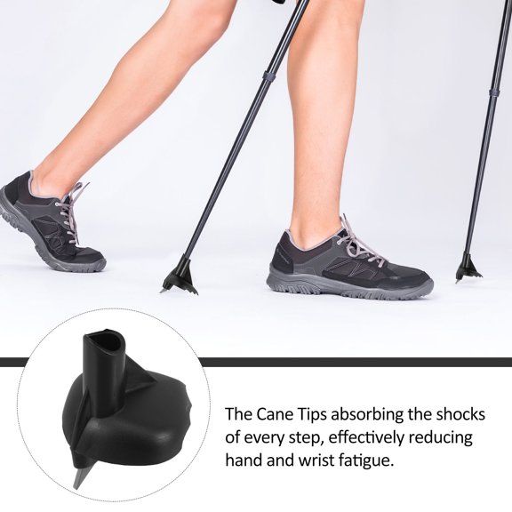 BESTYASH Black Ski Pole Tip Replacement for Trekking Poles - Outdoor Hiking Accessory for Stability and Grip