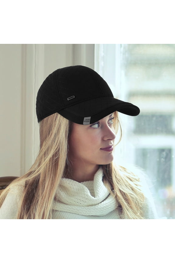 Skiing Cap Baseball Sun Block Hat Ear Protection Black 1Pack