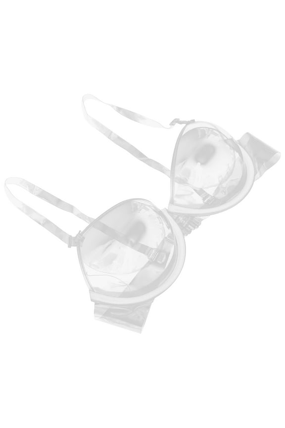 Skin Friendly Plastic Disposable Bra with Clear Straps and Push Up Feature