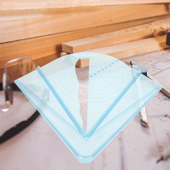 BESTYASH Sky Blue Center Finding Gauge for Woodworking Clear Markings Portable Center Ruler