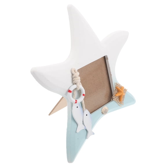 BESTYASH Ocean Inspired Sky Resin Wooden Fish Shaped Photo Frame 3 Inch 1 Piece