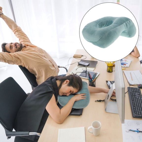BESTYASH Sky Blue Memory Foam Face Down Pillow for Sleeping with Removable Cover