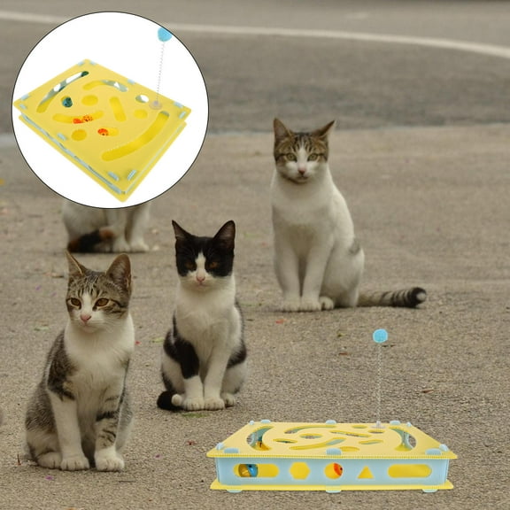 BESTYASH Slow Feeder Toy For Cats in Assorted Color Plastic 1 Set Designed For Indoor Play Encourages Hunting