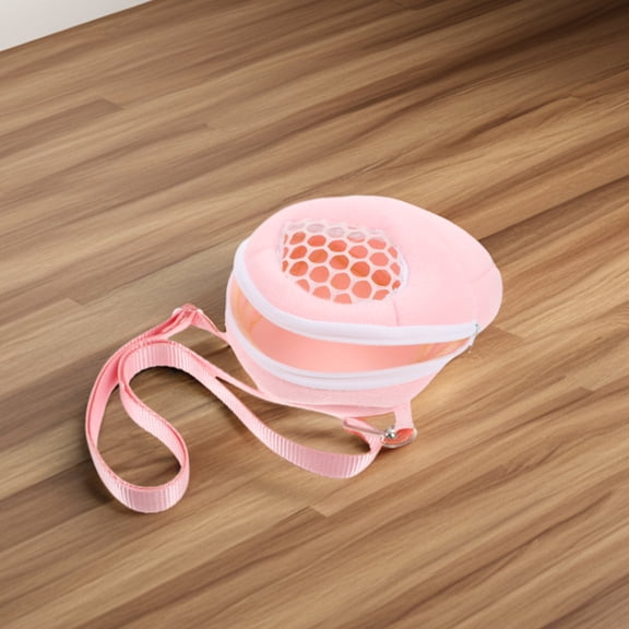 BESTYASH Small Animal Carrier Bag Pink Hamster Travel Case Breathable Mesh Soft Velvet Lining Portable Shoulder