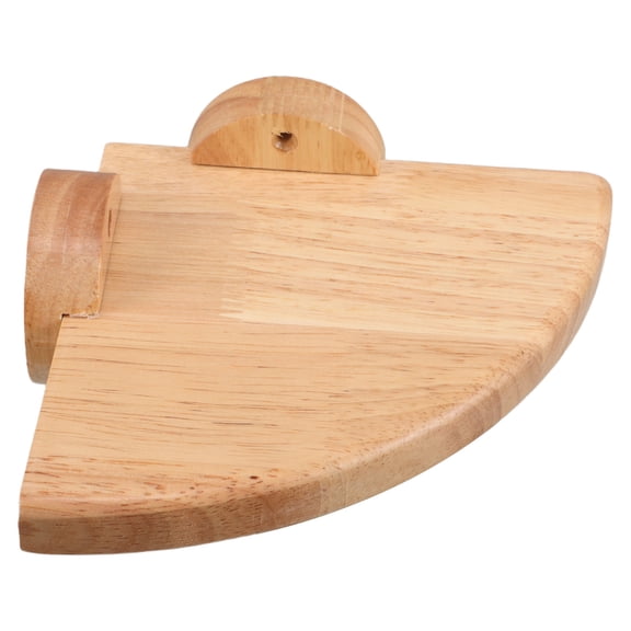 BESTYASH Small Corner Shelf Beige Wood Triangle Shape, Space Saving Wall Mount Hardware for Living Room Decor