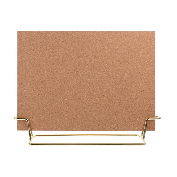 BESTYASH Small Desktop Cork Board with Stand Golden Cork Bulletin Board for Office Use