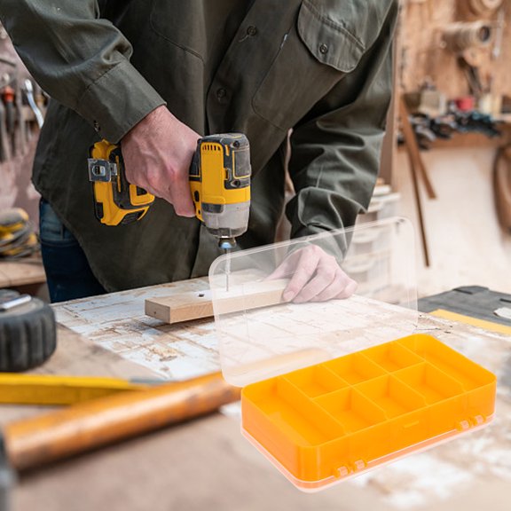 BESTYASH Small Hardware Organizer Box Organizer Box Orange PP 1Pack for Handyman