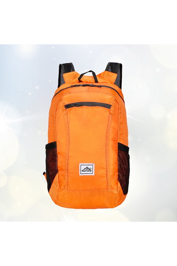 Compact Backpack Waterproof for Hiking Outdoor Sports Lightweight Orange 1Pcs
