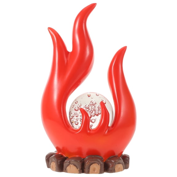 BESTYASH Red Resin Flame Sculpture Home Decor for Coffee Table and Office Accent