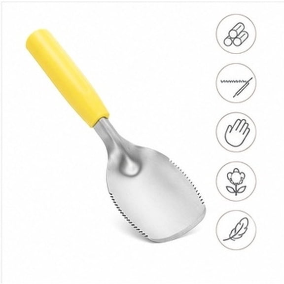 BESTYASH Yellow Stainless Steel Trowel, Small, Serrated Edge, Ergonomic Grip, Versatile Gardening Tool