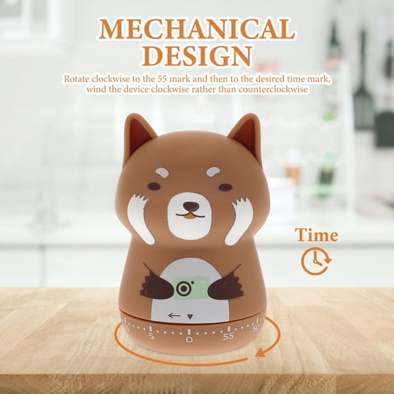 BESTYASH Small Cute Animal Visual Mechanical Timer ABS Material Baking Kitchen Timer 1 Piece