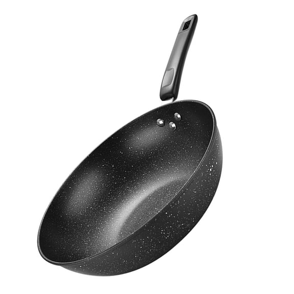 BESTYASH Smooth Nonstick Black Maifan Stone Wok Pan Iron Frying Pan for Various Cooking Needs