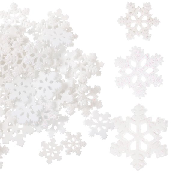 BESTYASH 60Pcs White Snowflake Embellishments for Crafting Unique Phone Case Accessories