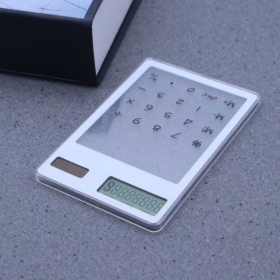 BESTYASH Solar Calculator Touch Panel In White For Outdoor Use 1Pcs White