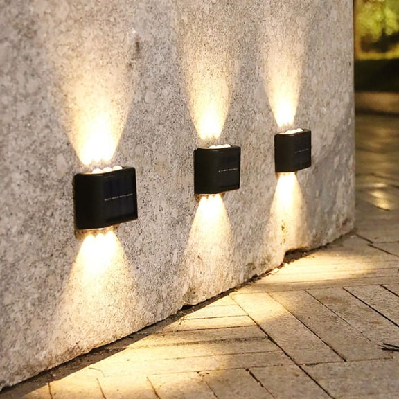 BESTYASH Solar Wall Light Outdoor Wall Lamp Black Waterproof Design for Garden 1Pack