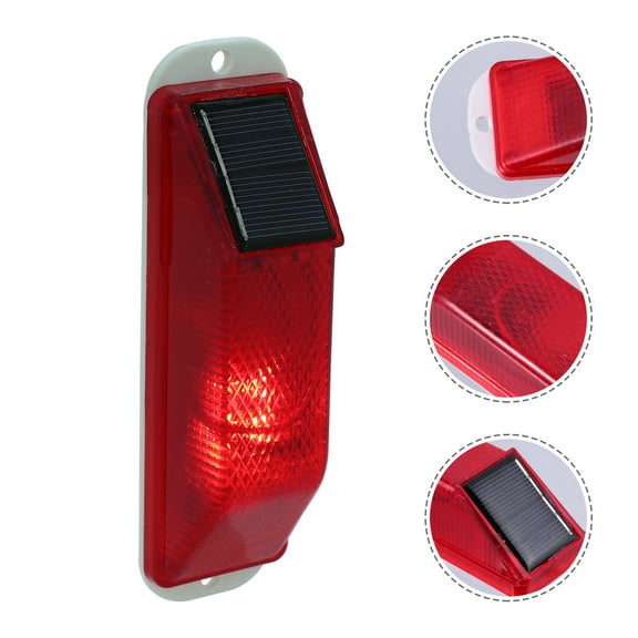 BESTYASH Solar Warning Light Red for Outdoor Use Durable Waterproof Traffic Signal Lamp