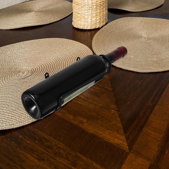 BESTYASH Space Saving Black Metal Wine Wall Rack with Easy Installation Hardware