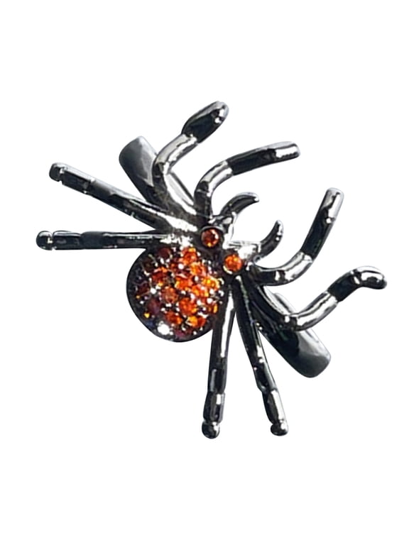 Spider Open Ring Adjustable Zinc Alloy Rhinestone Punk