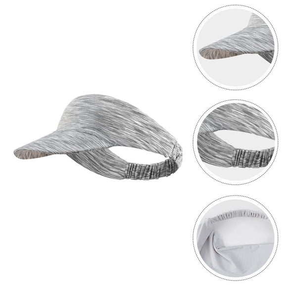 BESTYASH Athletic Sport Visor Hat with Curved Brim Grey 1 Piece Breathable Design for Outdoor Activities