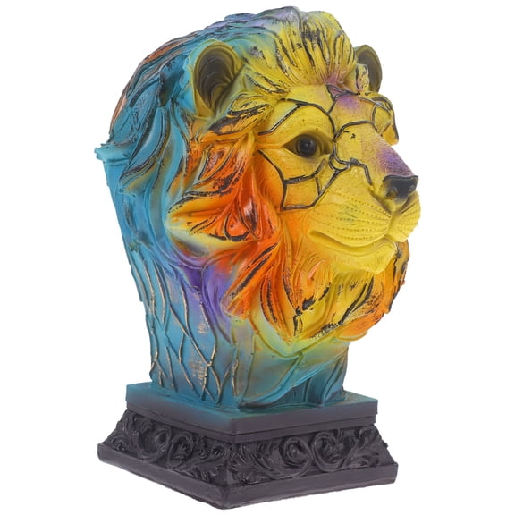 BESTYASH Lion Resin Table Lamp with LED Light, Decorative Animal Lamp for Bedroom, Living Room Ambiance Lighting