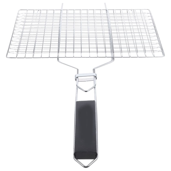 BESTYASH Stainless Steel Barbecue Grill Basket Foldable for Outdoor Camping Picnic Grilling Steaks Sausages Chicken