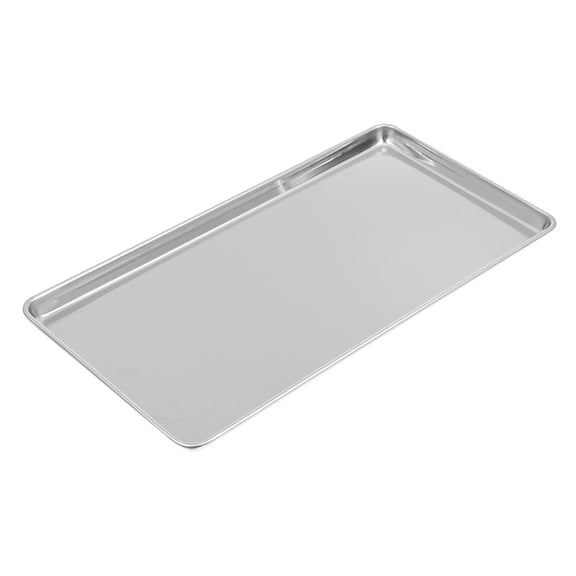 BESTYASH Silver Stainless Steel Food Plate with Smooth Edges for Kitchen Storage and Serving