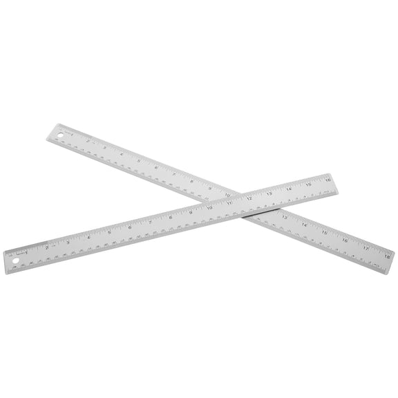 BESTYASH 2Pcs Precise Stainless Steel Measuring Ruler with Hanging Hole for Office Drawing and Construction