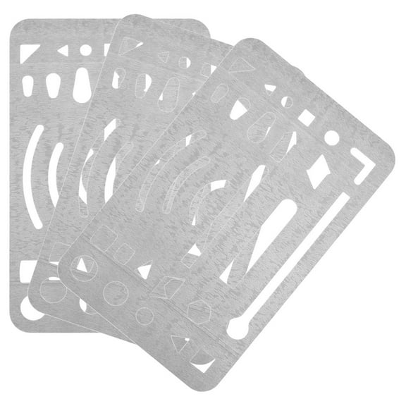 BESTYASH Stainless Steel Erasing Shield for Drawing and Crafting Provides Precise SmudgeFree Erasing 3Pcs Silver