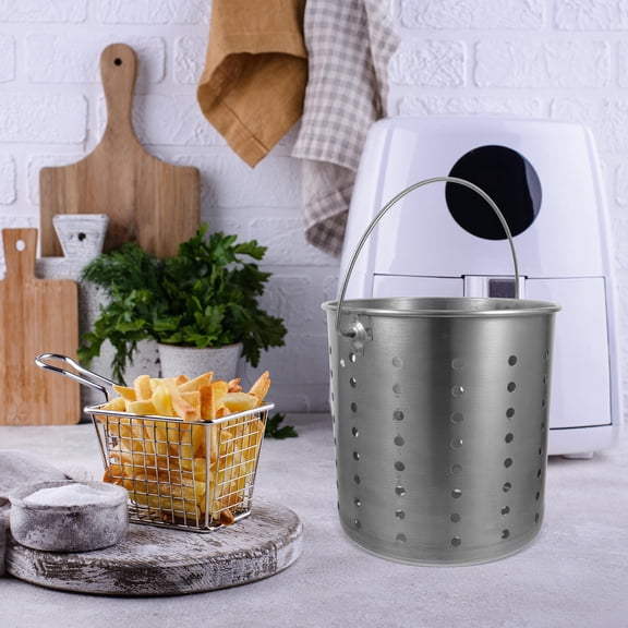 BESTYASH Stainless Steel Fish Fry Basket and Steamer Insert Versatile Cooking Stock Pot Accessory