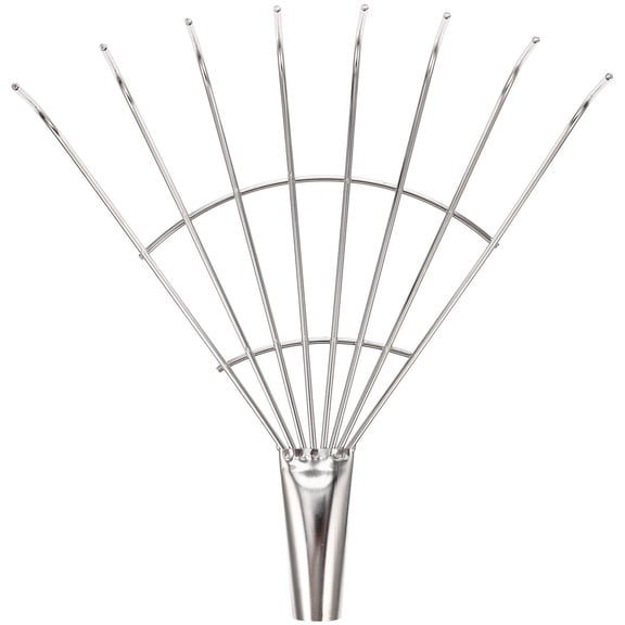 BESTYASH Stainless Steel Garden Hand Rake for Soil Loosening and Leaf Removal Durable 8 Tooth Gardening Tool Silver