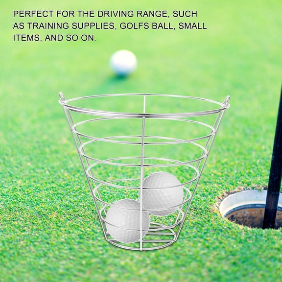 BESTYASH Stainless Steel Golf Ball Bucket for Outdoor Use Lightweight Portable with Handle